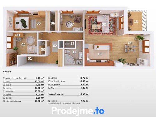 Prodej bytu 4+kk 119 m²