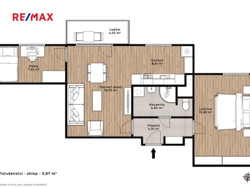 Prodej bytu 3+kk 58 m²