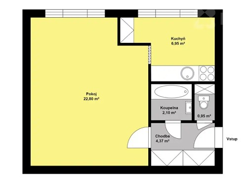 Prodaný byt 1+1 37 m²