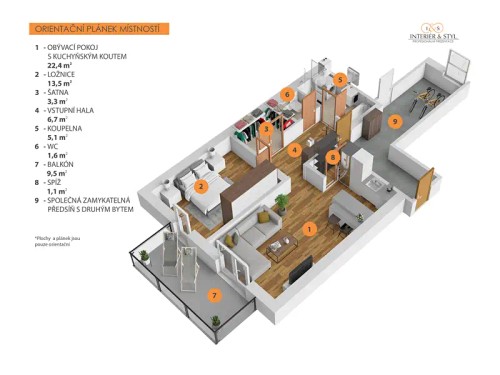 Prodaný byt 2+kk 67 m²