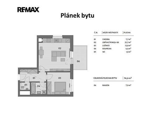 Prodej bytu 2+kk 57 m²