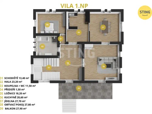 Prodej vily 700 m², pozemek 3228 m²
