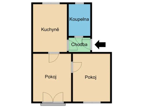 Prodej bytu 2+1 50 m²