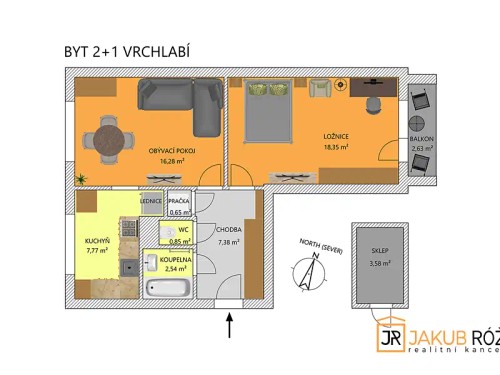 Prodaný byt 2+1 54 m²