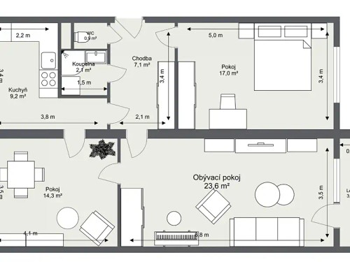 Prodaný byt 3+1 72 m²