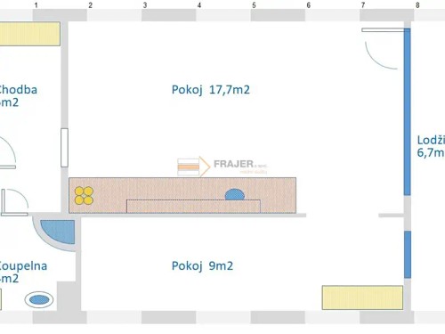 Prodaný  byt 2+kk 43 m²