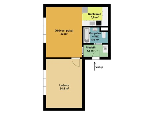 Prodaný byt 2+kk 63 m²