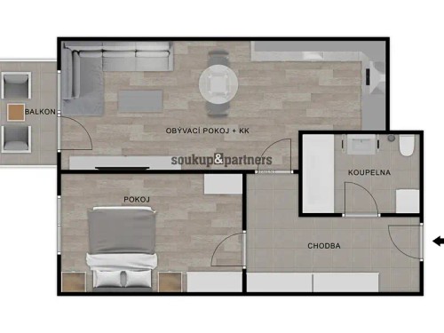 Prodaný byt 2+kk 49 m²