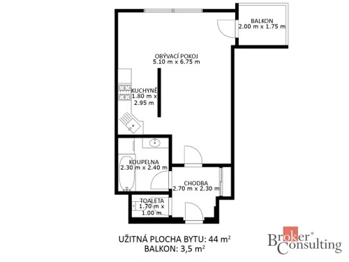 Prodaný byt 1+kk 48 m²