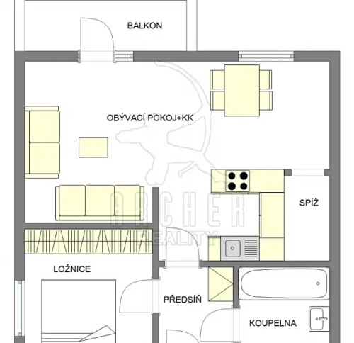 Prodej bytu 3+kk 56 m²