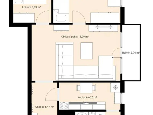 Prodej bytu 3+1 58 m²