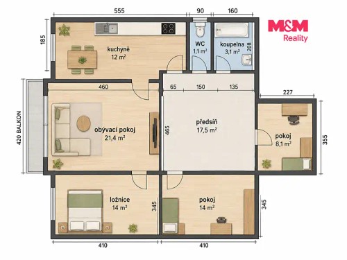 Prodej bytu 4+1 92 m²