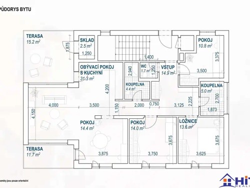 Prodej bytu 4+kk 113 m²