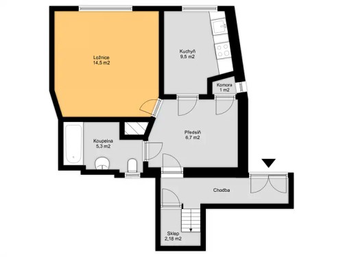 Prodej bytu 1+1 38 m²