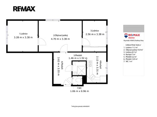 Prodej bytu 3+1 52 m²