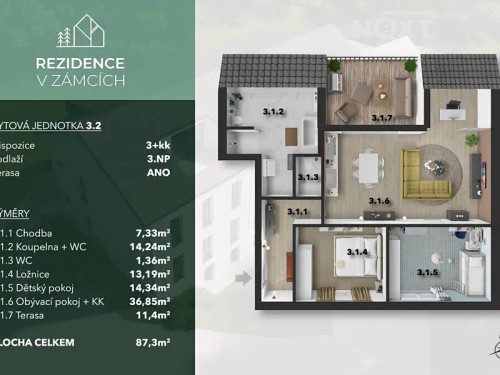 Prodej bytu 3+kk 92 m²