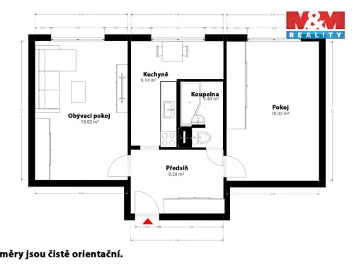 Prodaný byt 2+1 61 m²
