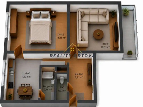 Prodej bytu 2+1 66 m²