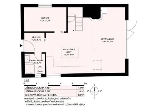 Prodej chaty 58 m², pozemek 760 m²