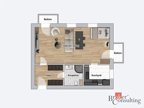 Prodaný byt 1+1 49 m²