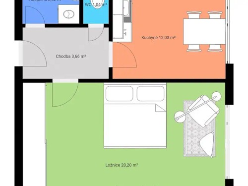 Prodej bytu 1+1 40 m²