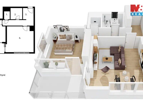Prodaný byt 2+kk 59 m²