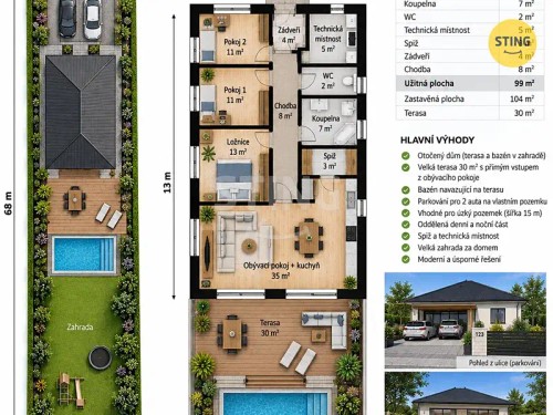 Prodej stavebního pozemku 1348 m²