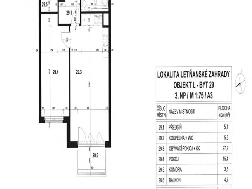 Prodaný  byt 2+kk 62 m²