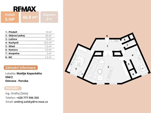Prodej bytu 2+1 68 m²