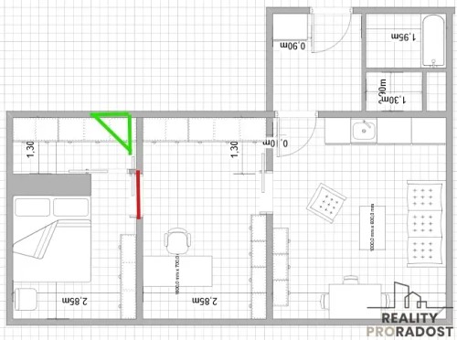 Prodaný byt 3+kk 51 m²