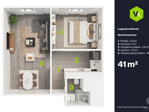 Prodaný byt 2+kk 41 m²