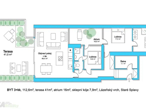 Prodej bytu 3+kk 112 m²
