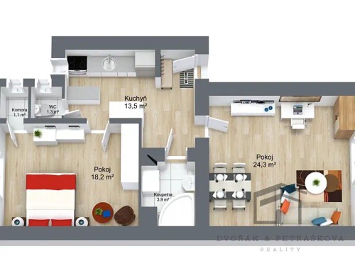 Prodaný byt 2+kk 62 m²