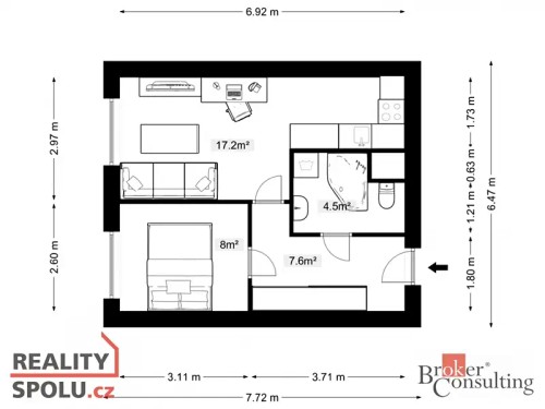 Prodaný byt 2+kk 40 m²