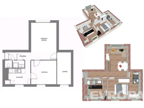 Prodej bytu 3+1 61 m²
