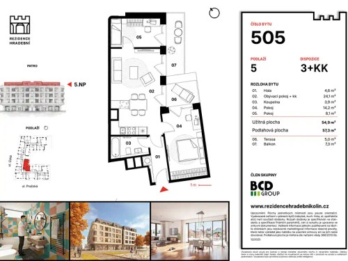 Prodej bytu 3+kk 57 m²