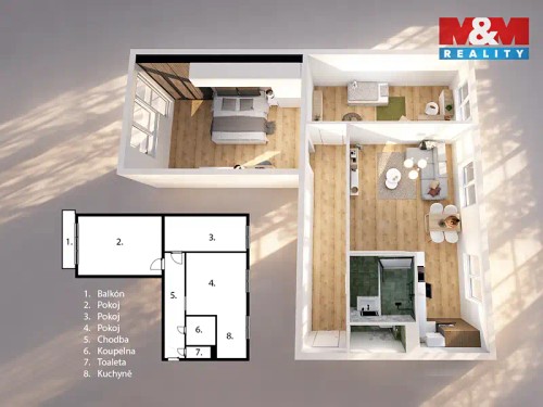 Prodaný byt 3+kk 63 m²