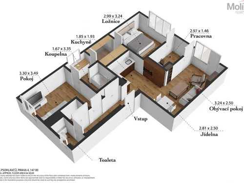 Prodej bytu 3+kk 64 m²
