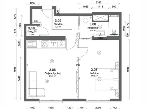 Prodej bytu 2+kk 52 m²