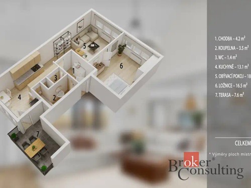 Prodej bytu 2+1 61 m²