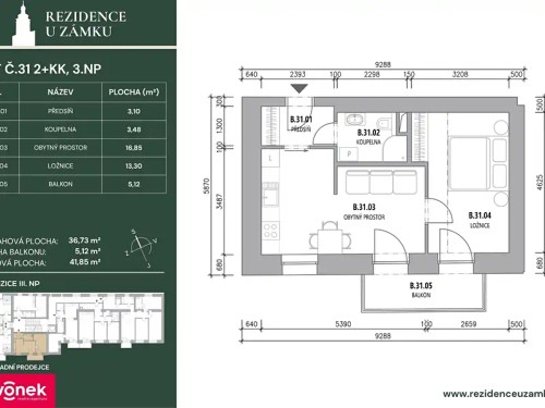 Prodej bytu 2+kk 39 m²