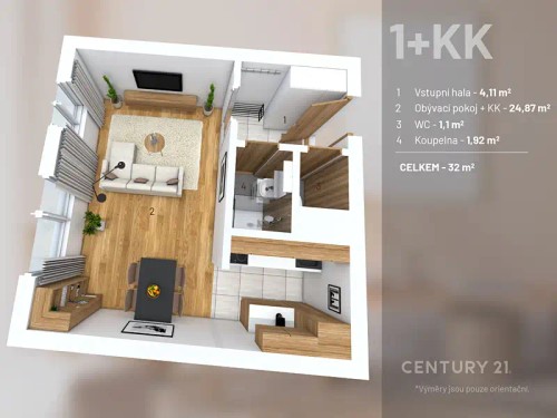 Prodaný  byt 1+kk 35 m²