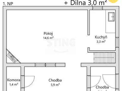 Prodej chaty 63 m², pozemek 1597 m²