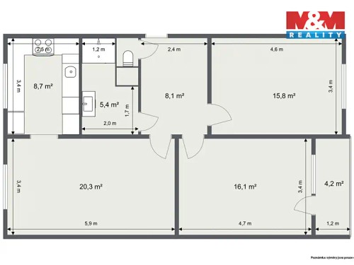 Prodaný byt 3+1 74 m²