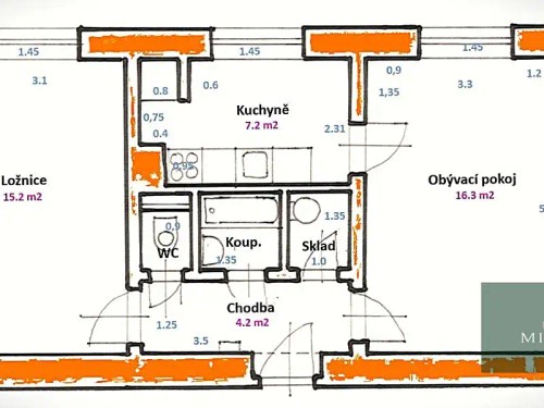 Prodaný byt 2+1 46 m²