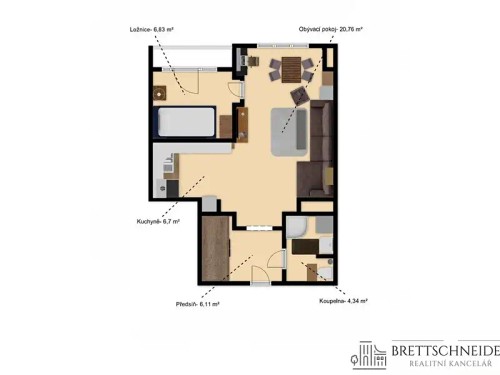 Prodaný byt 2+kk 46 m²