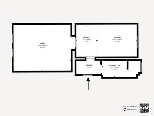Prodej bytu 1+1 54 m²