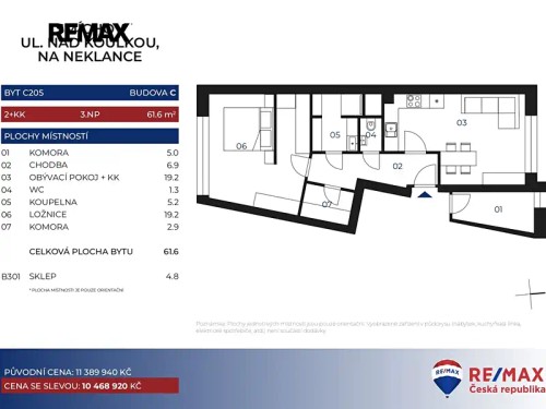 Prodaný byt 2+kk 62 m²