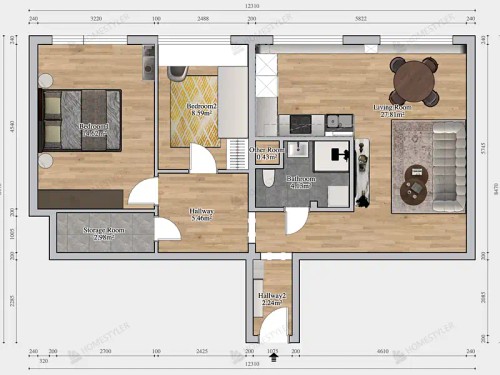 Prodaný  byt 3+kk 67 m²