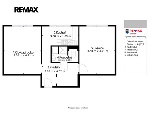 Prodej bytu 2+1 52 m²